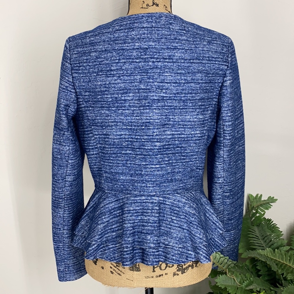 NWOT Banana Republic Blue Space Dye Peplum Jacket - Picture 8 of 11